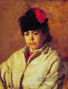  realismus - Margaret in Skating Kostüme Realismus Porträt Thomas Eakins